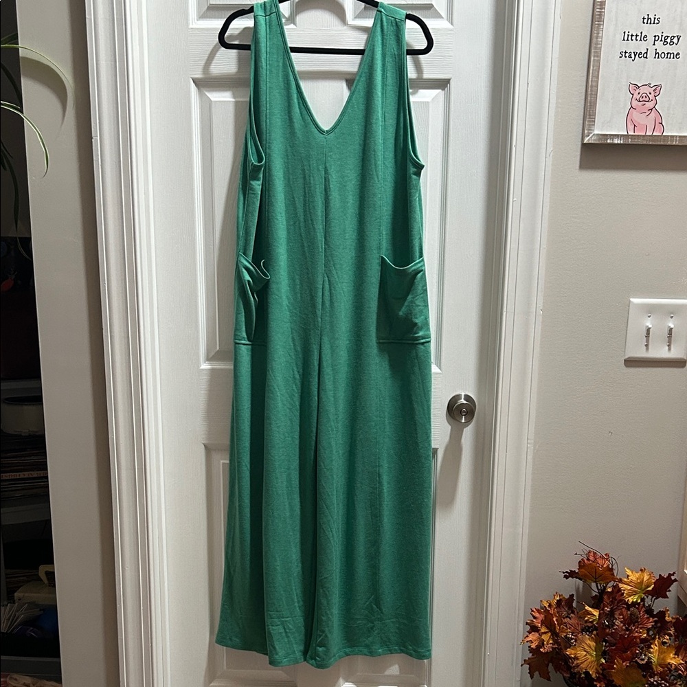 Zenana Green Sleeveless Jumpsuit
